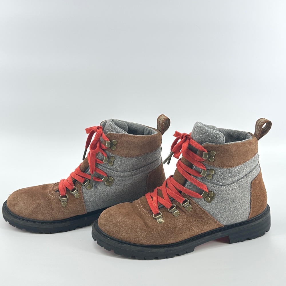 TOMS Mesa Hiking Boots Brown Grey Orange Lace Up Womens Size 10 - Picture 5 of 12